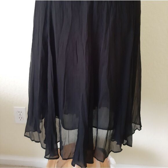 Zara Sheer Fully Line Drop Waist Black Skirt Sz M - Picture 4 of 5